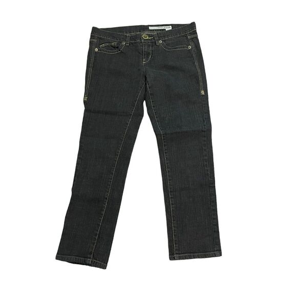 DKNY Dark Wash Skinny‎ Minimalist Festival Rodeo Western Gold Stitched Jeans 9 - Picture 1 of 9